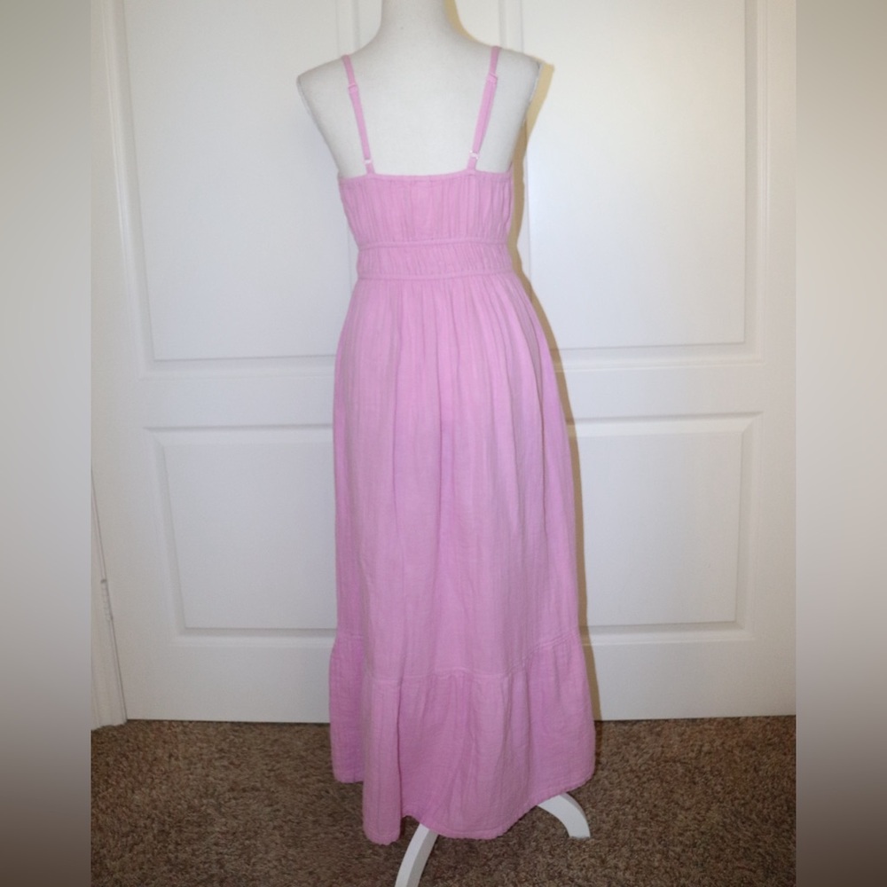 Pact Coastal Double Gauze Cami Maxi Dress in Lilac Pink Size XS - Picture 6 of 7